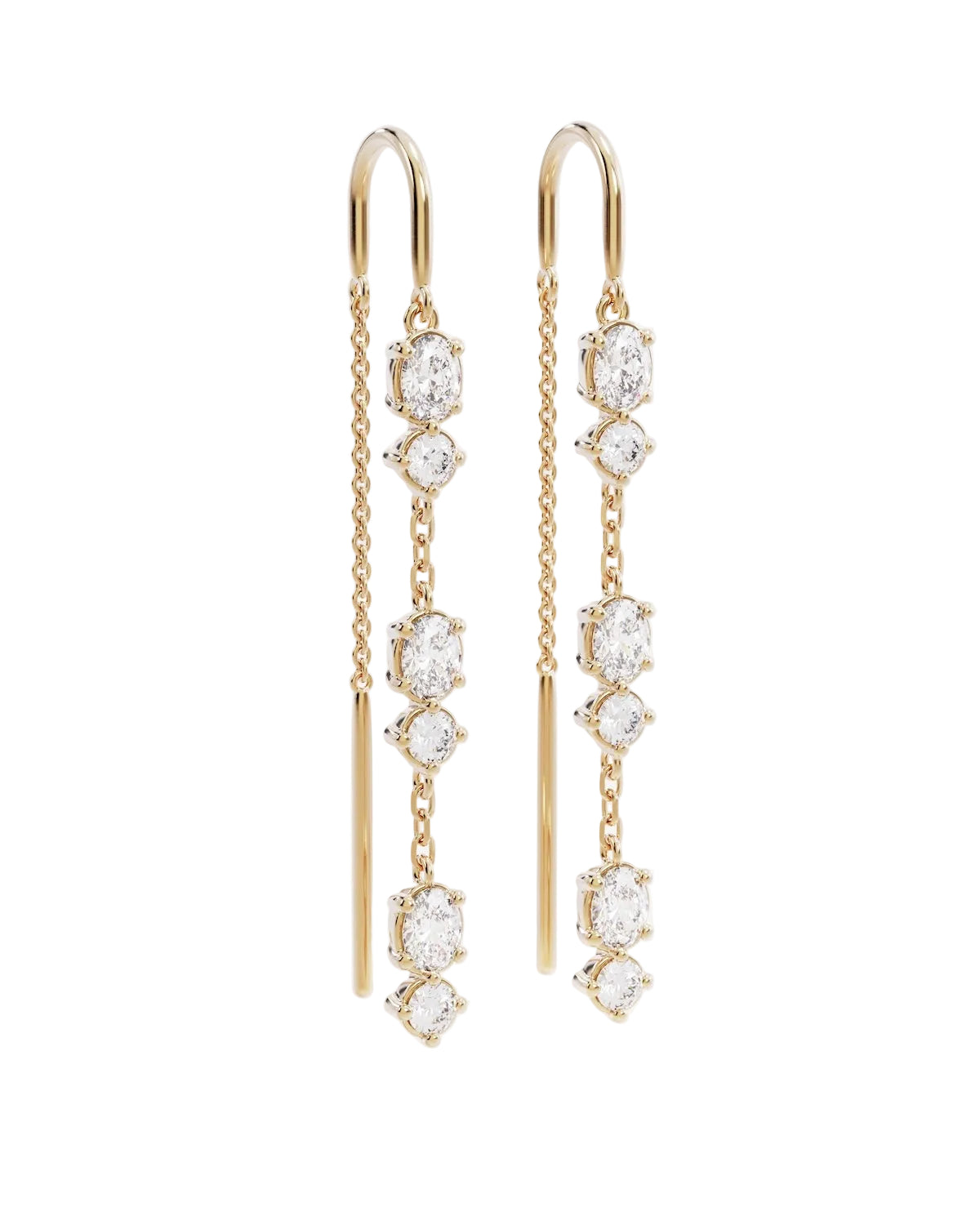 By Charlotte In The Stars Thread Earrings in 18k Gold Vermeil