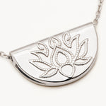 By Charlotte Lotus Necklace in Sterling Silver - detail view