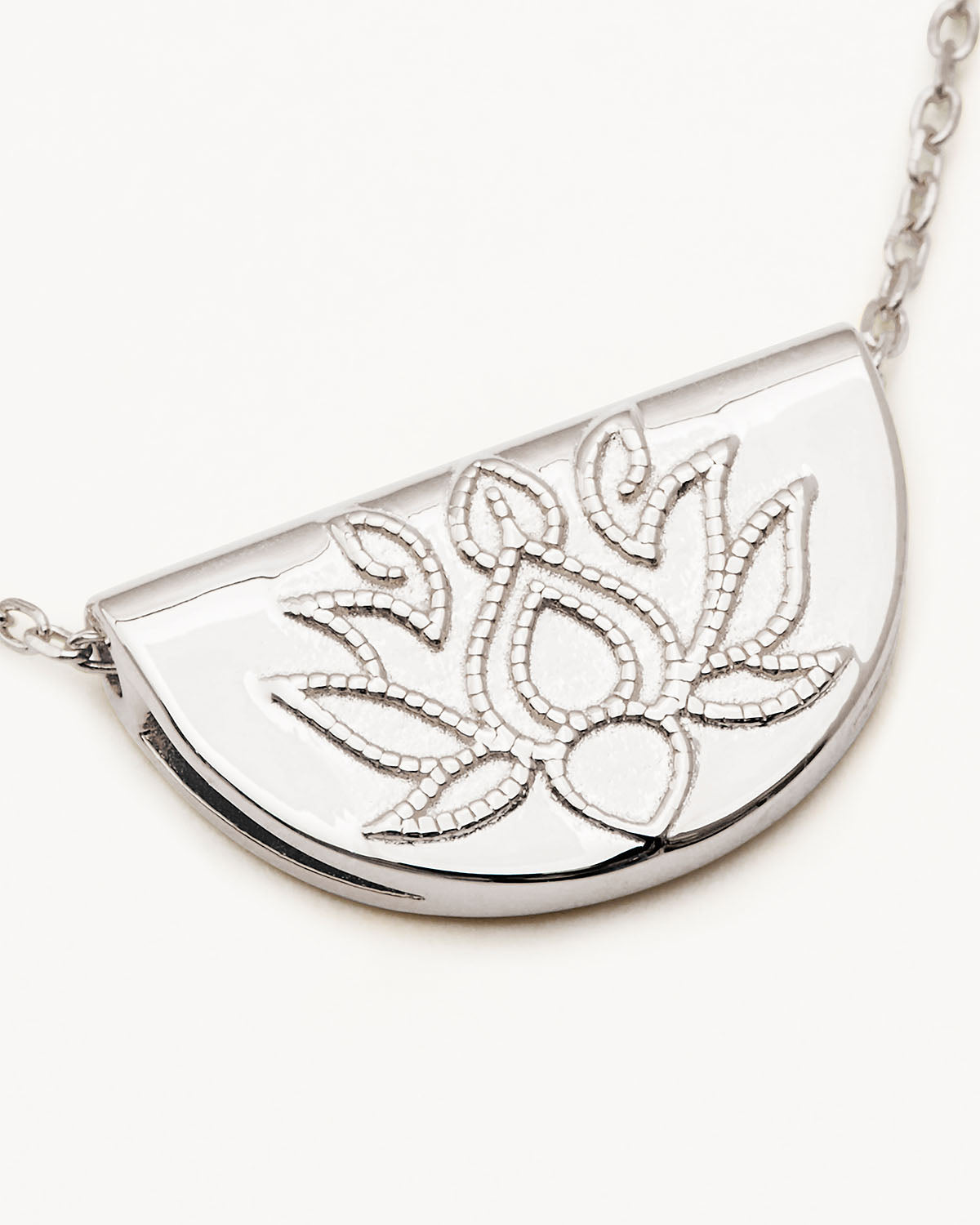 By Charlotte Lotus Necklace in Sterling Silver - detail view
