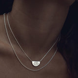 By Charlotte Lotus Necklace in Sterling Silver - styled look