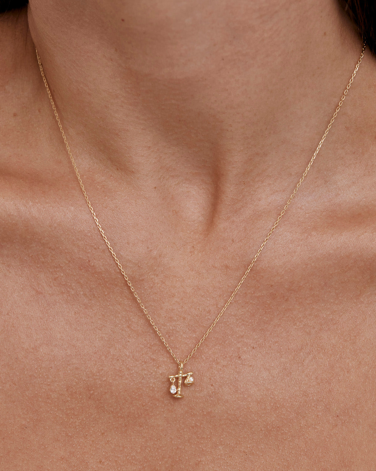 By Charlotte You Are Magic Zodiac Necklace Libra in 18k Gold Vermeil - styled look