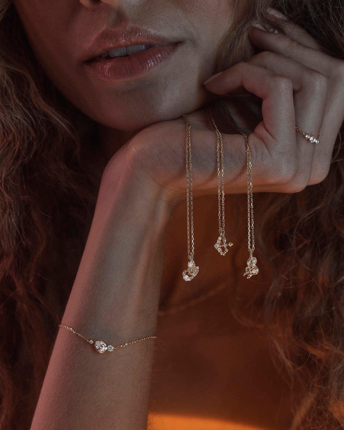 By Charlotte You Are Magic Zodiac Necklace Sagittarius in 18k Gold Vermeil - detail view