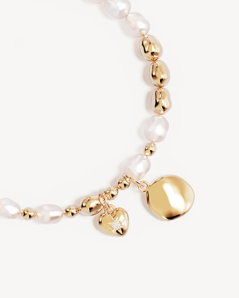 By Charlotte Love Unbound Pearl Bracelet in 18K Gold Vermeil