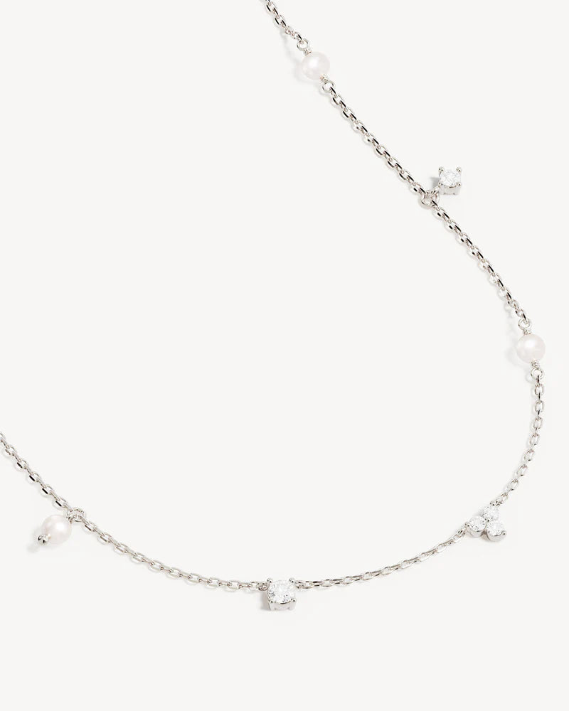 By Charlotte Moonlit Bloom Pearl Choker in Silver