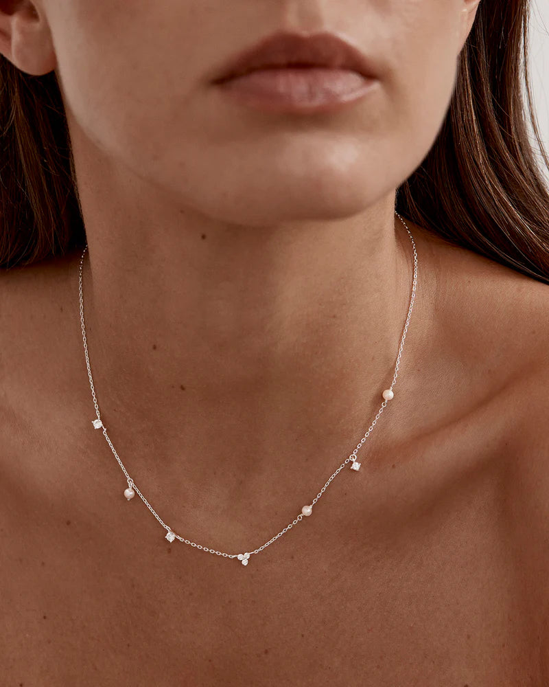 By Charlotte Moonlit Bloom Pearl Choker in Silver