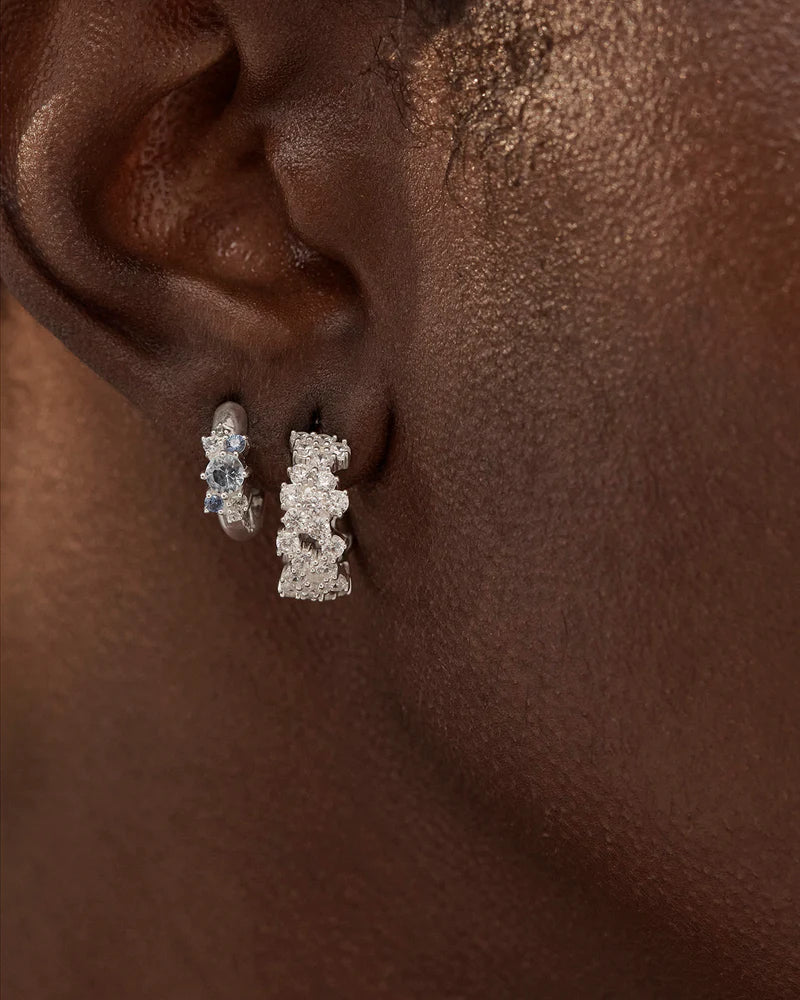 By Charlotte Crystal Dust Hoops in Sterling Silver