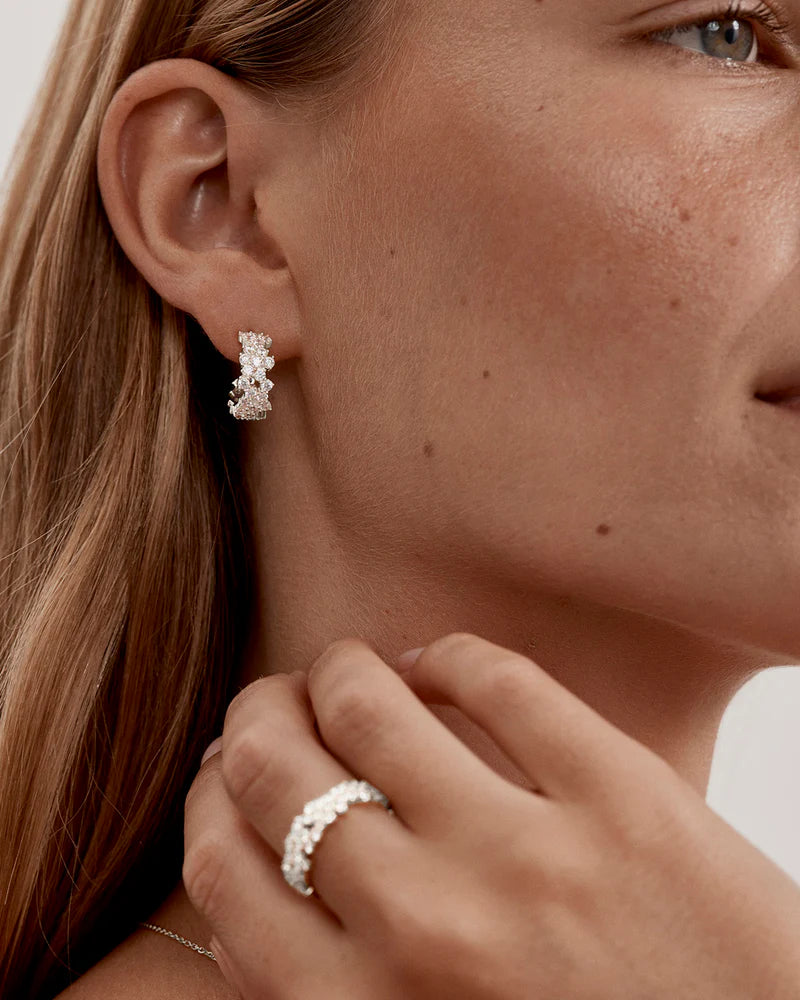 By Charlotte Crystal Dust Hoops in Sterling Silver