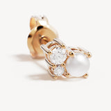 By Charlotte Love In Stillness Pearl Stud Earrings in 18K Gold Vermeil