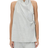 Camilla and Marc Alta Wrap Top in Light Blue Marle