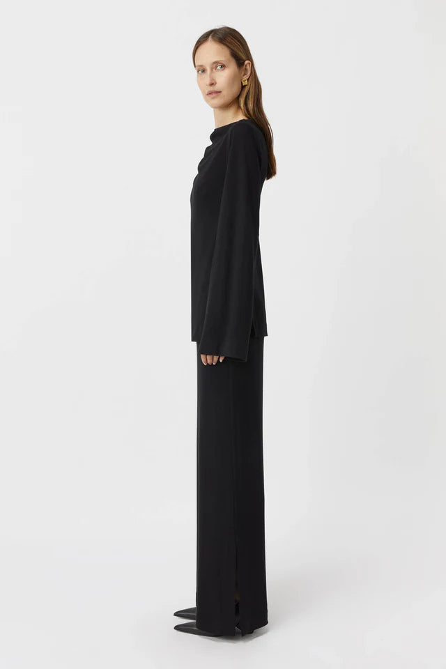 Camilla and Marc Junie Long Sleeve Lounge Top in Black