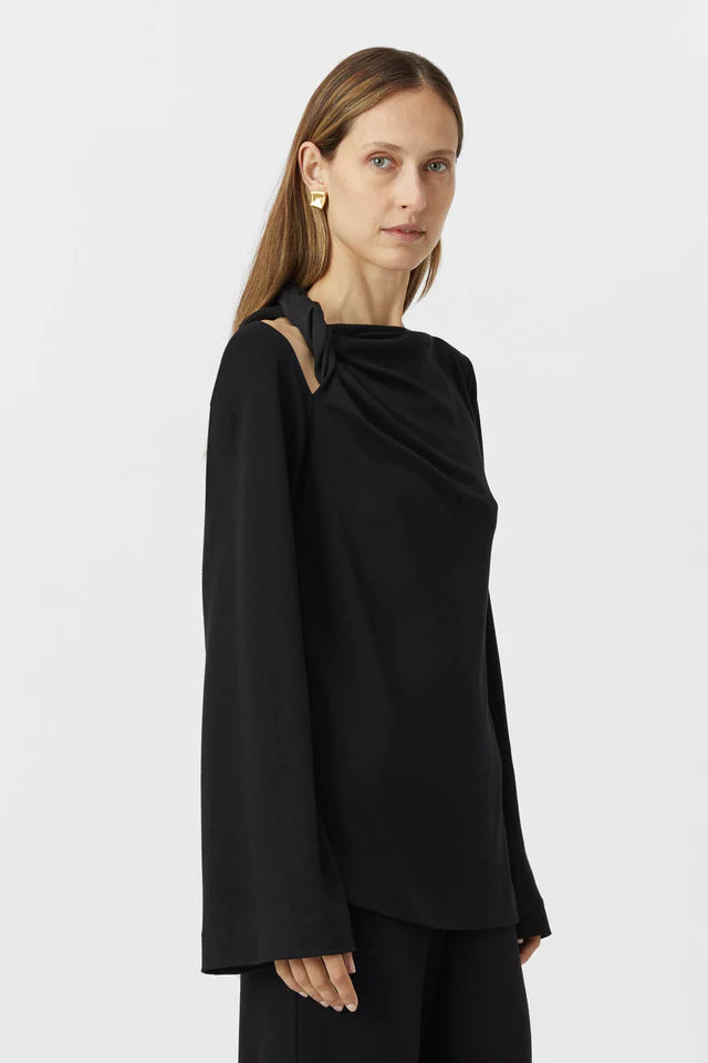 Camilla and Marc Junie Long Sleeve Lounge Top in Black