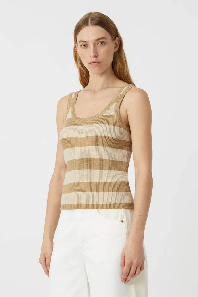 Camilla and Marc Umi Knit Tank in Tan and Cream