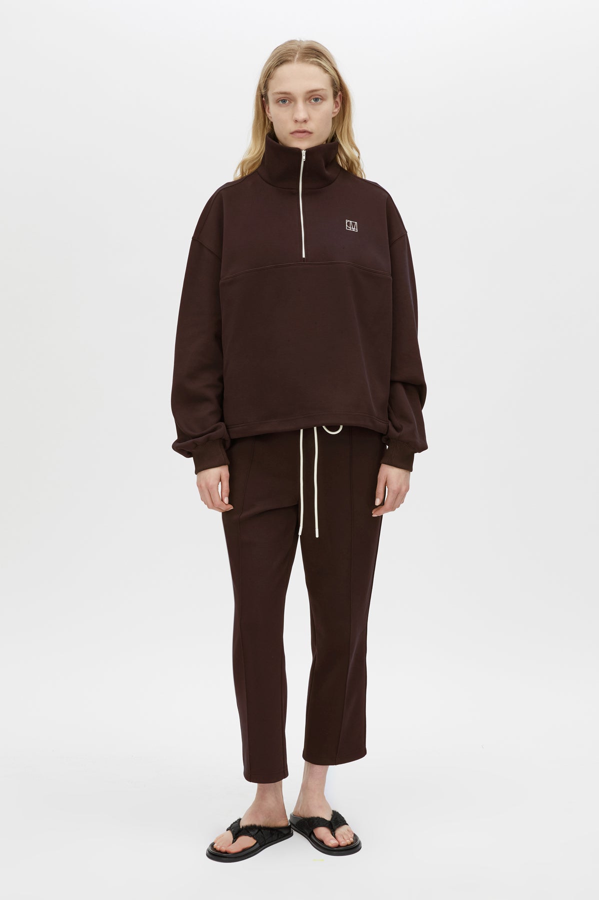 Camilla and Marc Zylus Track Pant in Chocolate and White