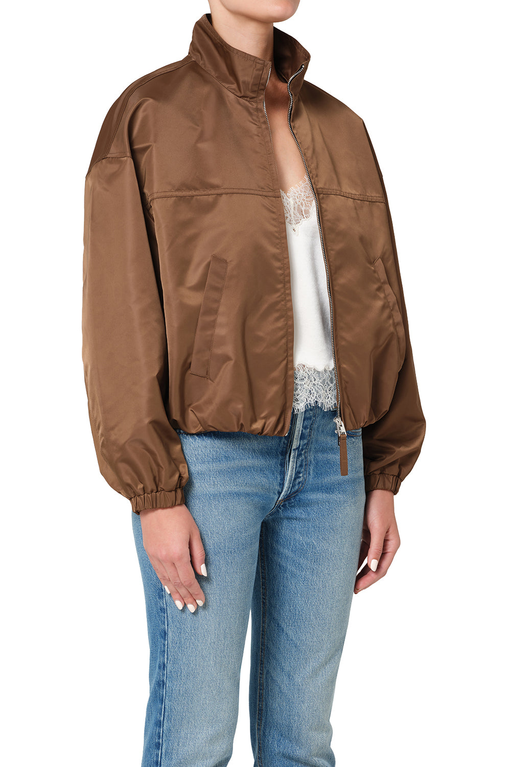 Citizens of Humanity Barracuta Bubble Jacket in Toffee - close up