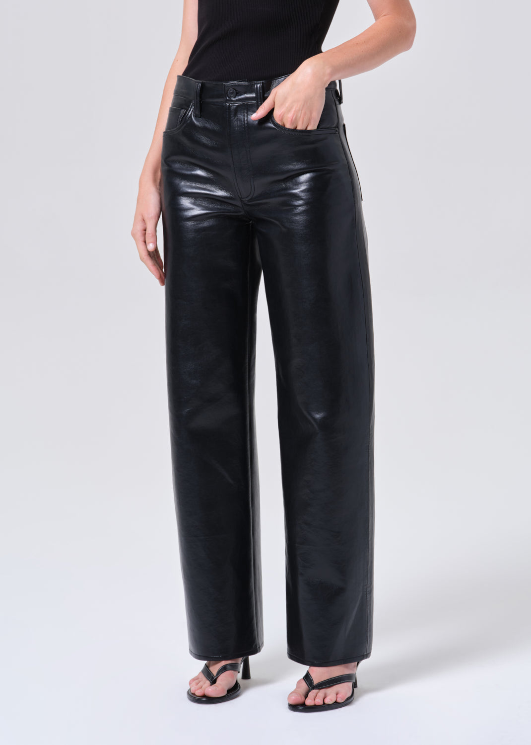 Agolde Arc Jean 32 Recycled Leather in Detox