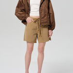 Citizens Of Humanity Cropped Nylon Windbreaker in Brown