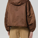 Citizens Of Humanity Cropped Nylon Windbreaker in Brown