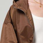 Citizens Of Humanity Cropped Nylon Windbreaker in Brown