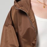 Citizens Of Humanity Cropped Nylon Windbreaker in Brown