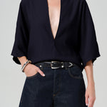 Citizens Of Humanity Franca Shirt In Portofino Twill in Navy