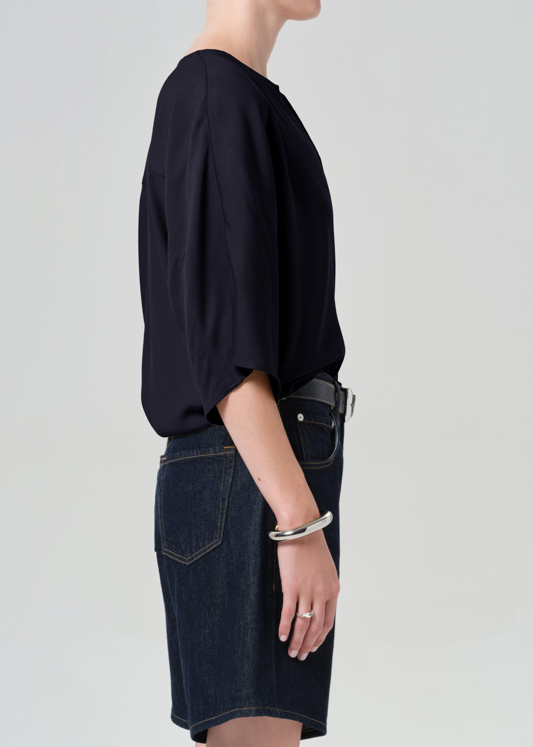 Citizens Of Humanity Franca Shirt In Portofino Twill in Navy