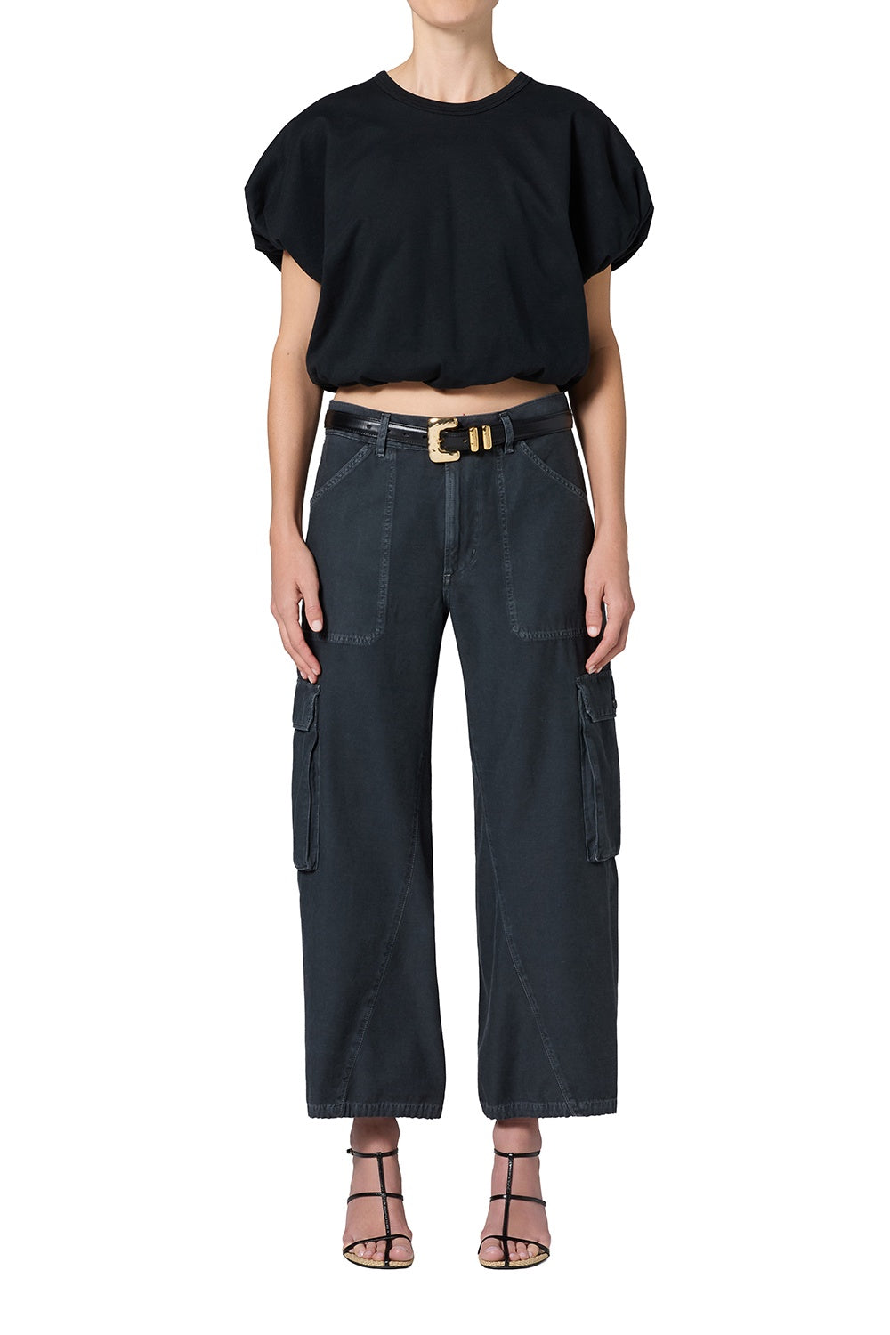 Citizens Of Humanity Thassos Twisted Seam Utility Pant in Washed Black