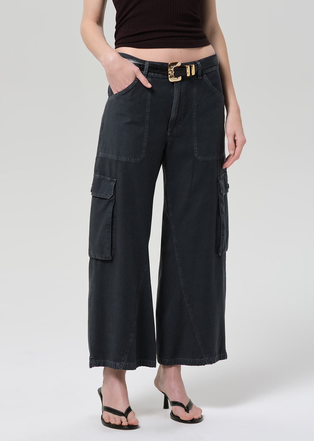 Citizens Of Humanity Thassos Twisted Seam Utility Pant in Washed Black