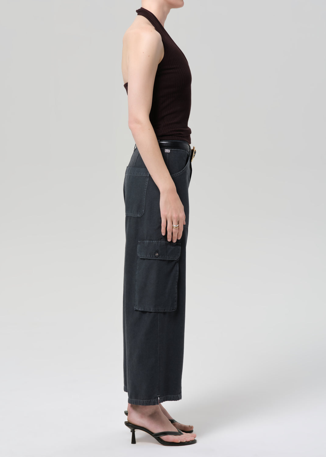 Citizens Of Humanity Thassos Twisted Seam Utility Pant in Washed Black