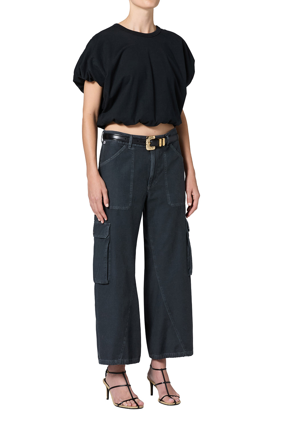 Citizens Of Humanity Thassos Twisted Seam Utility Pant in Washed Black