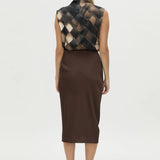 Camilla and Marc Asper Top in Choc Asper Print