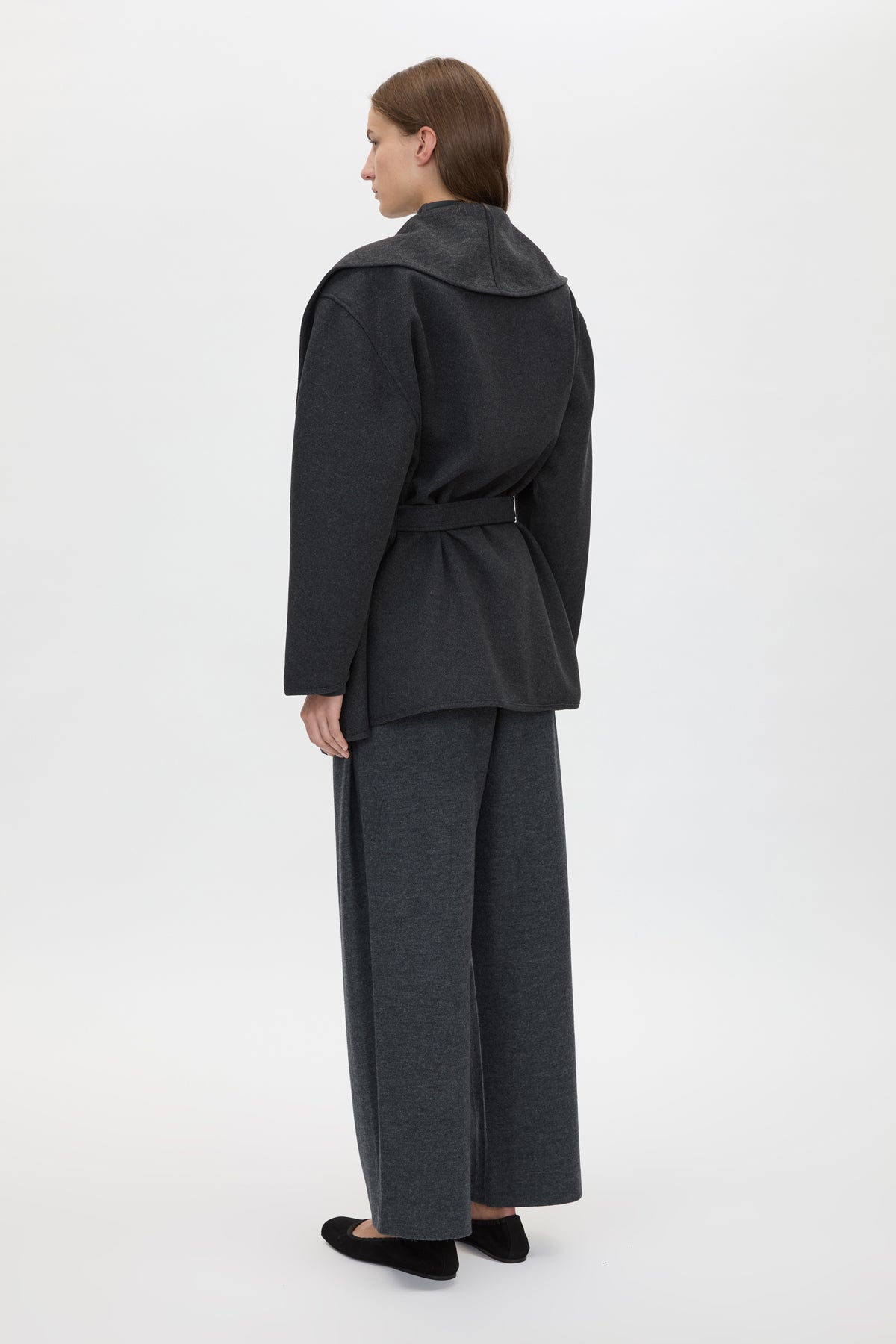 Camilla and Marc Audrey Wrap Jacket in Charcoal - styled look