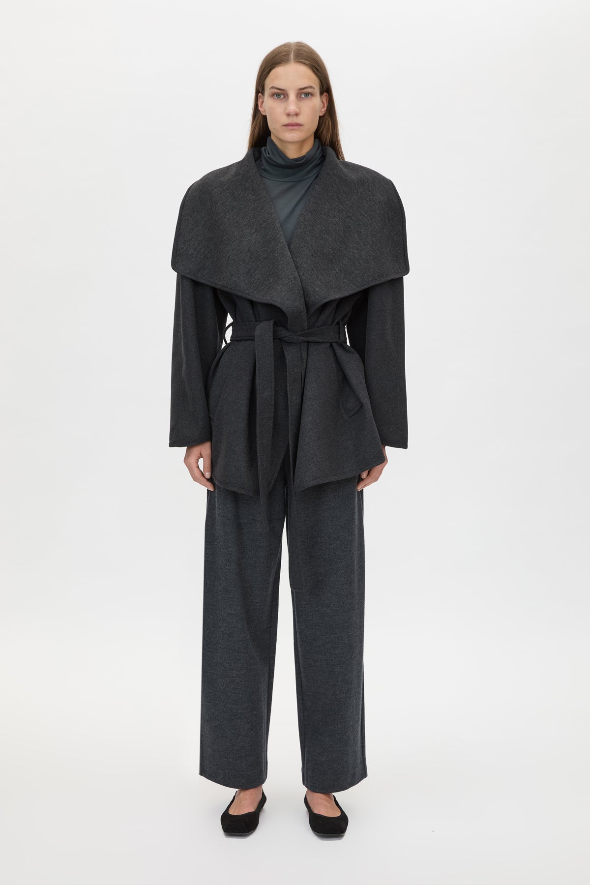 Camilla and Marc Audrey Wrap Jacket in Charcoal - side view