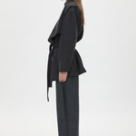 Camilla and Marc Audrey Wrap Jacket in Charcoal - detail view
