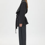 Camilla and Marc Audrey Wrap Jacket in Charcoal - detail view