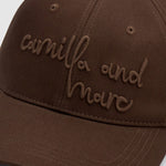 Camilla and Marc Maren Embroidered Cap in Chocolate - detail view