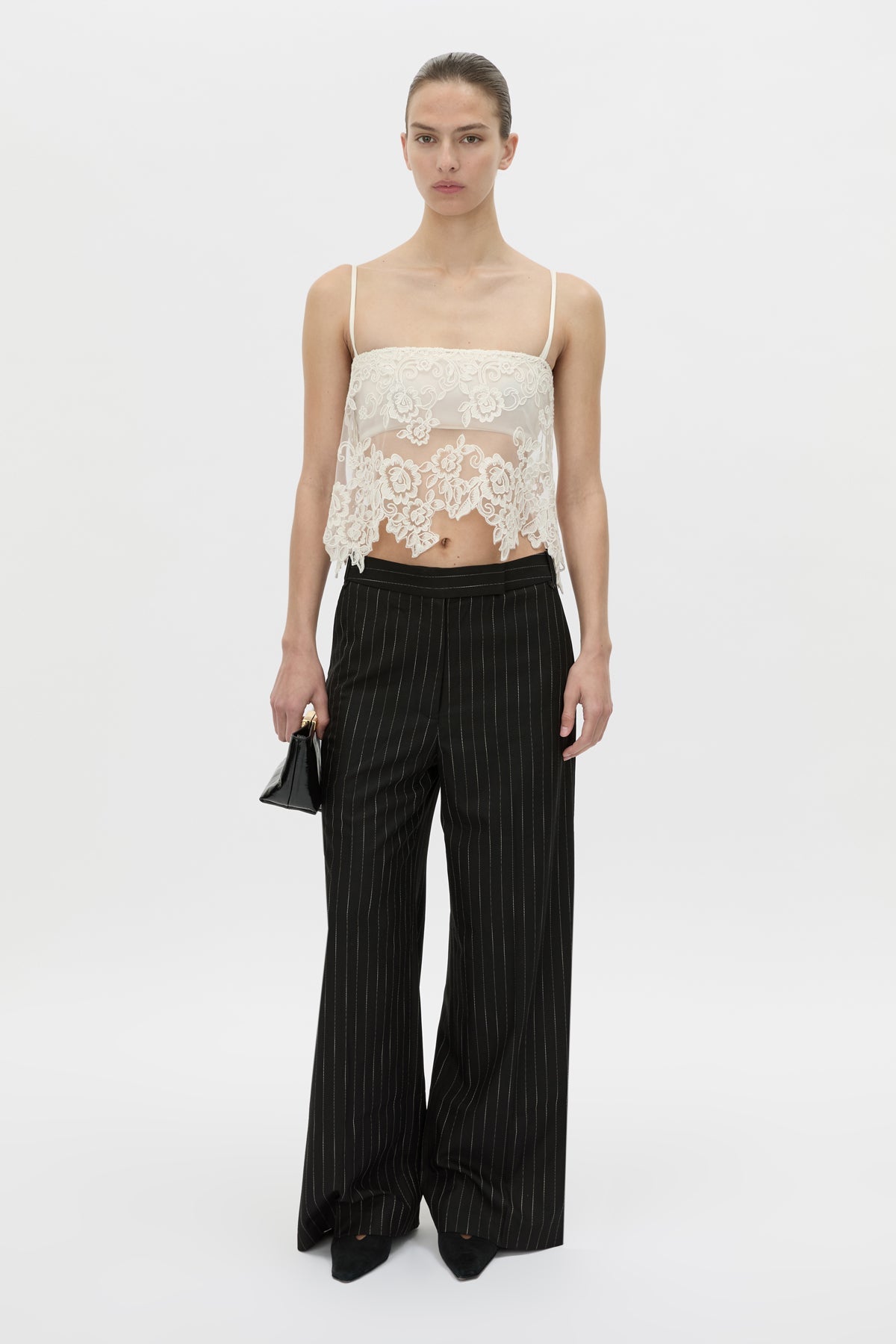 Camilla And Marc Alvar Lace Cami in Cream - detail view