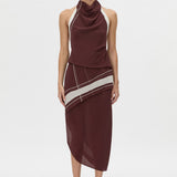 Camilla And Marc Barolo Dress in Plum and Cream - styled look