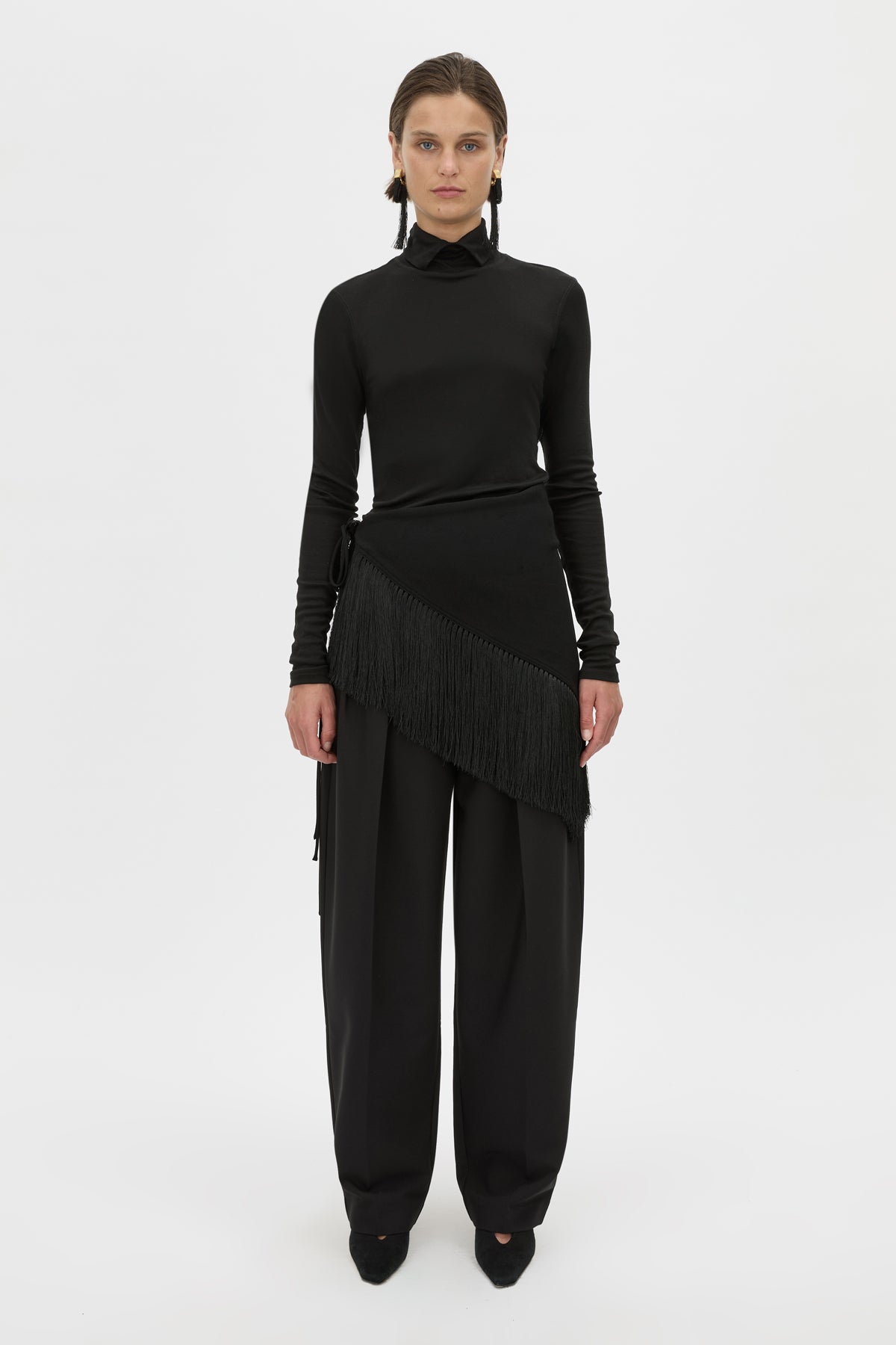 Camilla and Marc Dune Scarf Top in Black - side view