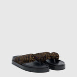 Camilla And Marc Evan Knotted Sandal in Black and Olive