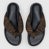Camilla And Marc Evan Knotted Sandal in Black and Olive