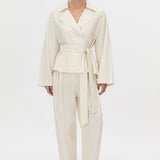 Camilla And Marc Inca Wide Leg Tailored Pant in Ivory - styled look