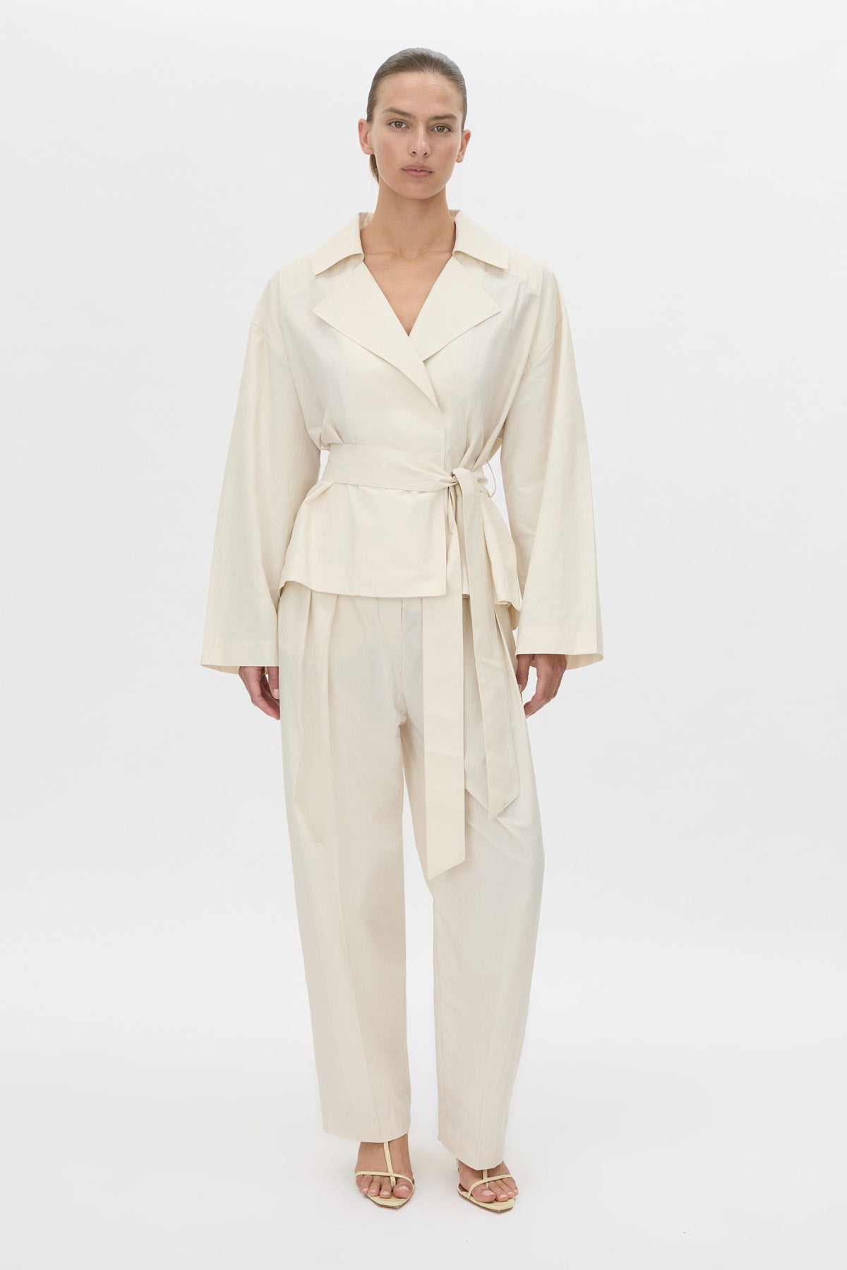 Camilla And Marc Inca Wide Leg Tailored Pant in Ivory - styled look