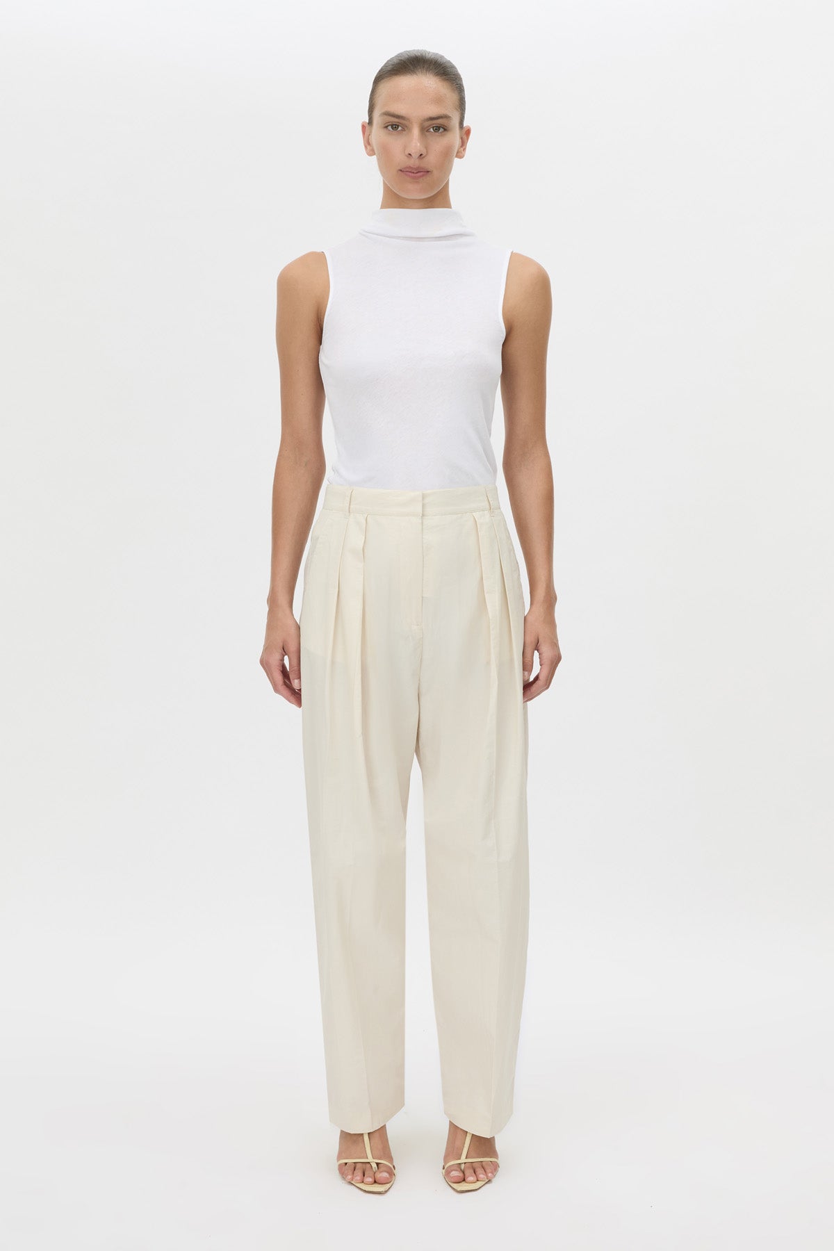 Camilla And Marc Inca Wide Leg Tailored Pant in Ivory - outfit inspiration