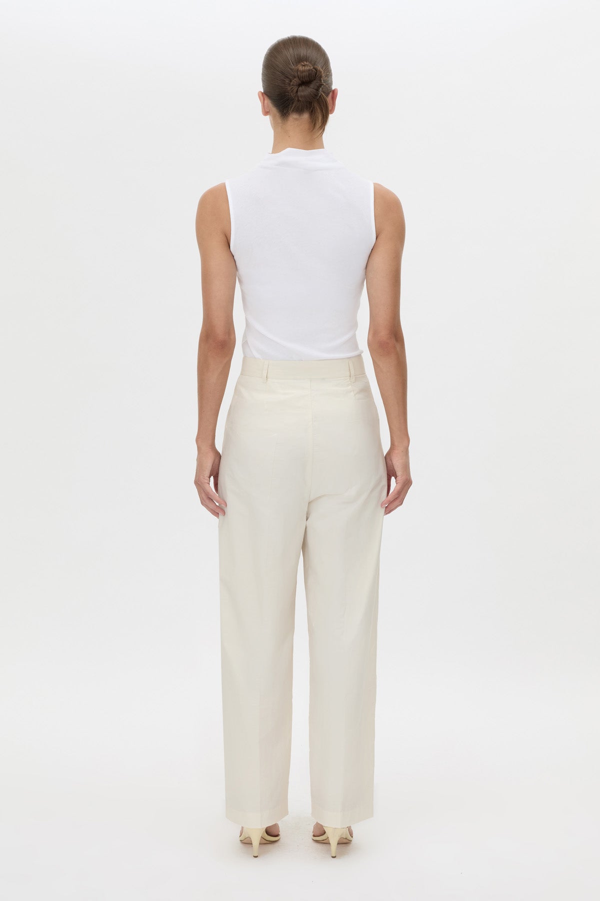 Camilla And Marc Inca Wide Leg Tailored Pant in Ivory - close up