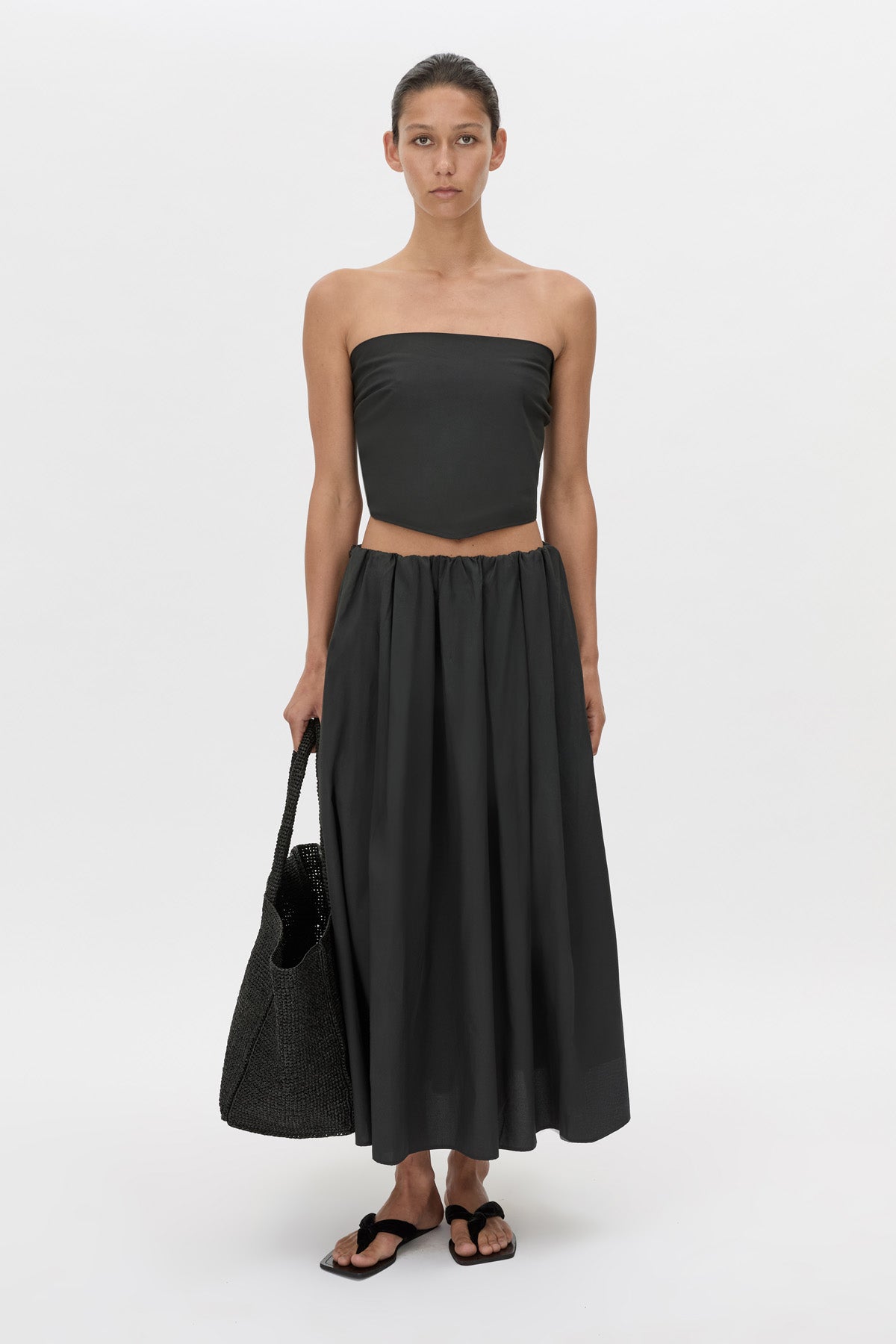 Camilla And Marc Milo Gathered Skirt with Belt in Black - styled look