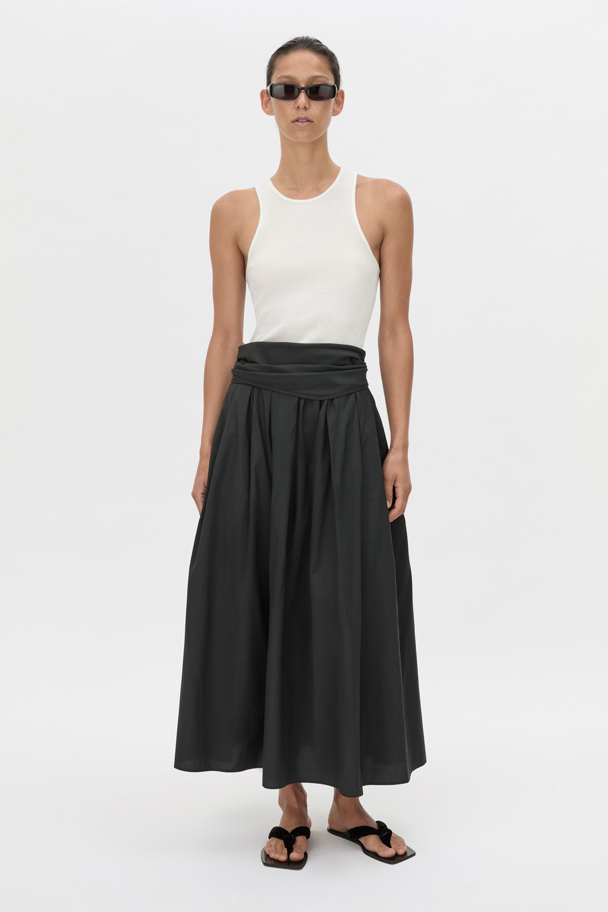 Camilla And Marc Milo Gathered Skirt with Belt in Black - outfit inspiration