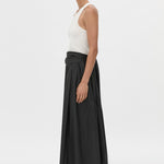Camilla And Marc Milo Gathered Skirt with Belt in Black - close up