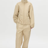Camilla And Marc Oren Funnel Neck Jacket in Ochre Stripe - outfit inspiration