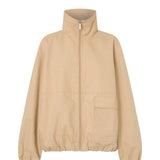 Camilla And Marc Oren Funnel Neck Jacket in Ochre Stripe