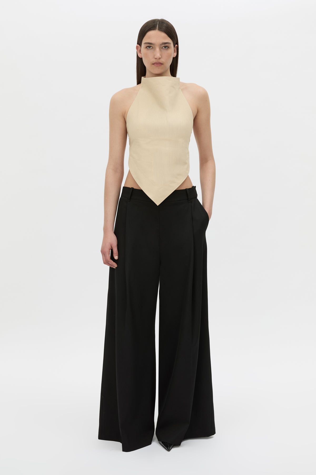 Camilla And Marc Oren Stripe Crop Top in Ochre Stripe - side view